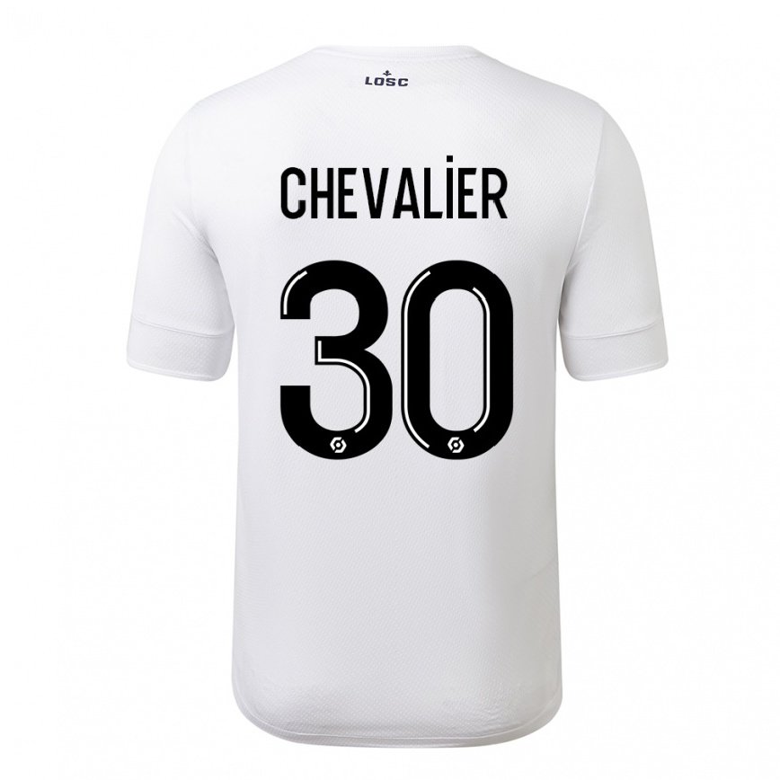 レディースフットボールリュカ・シュヴァリエ#30ホワイトクリムゾンアウェイシャツ2022/23ジャージーユニフォーム