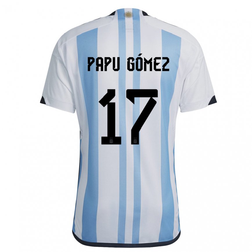 キッズアルゼンチンアレハンドロ・ゴメス#17ホワイトスカイブルーホームシャツ22-24ジャージー