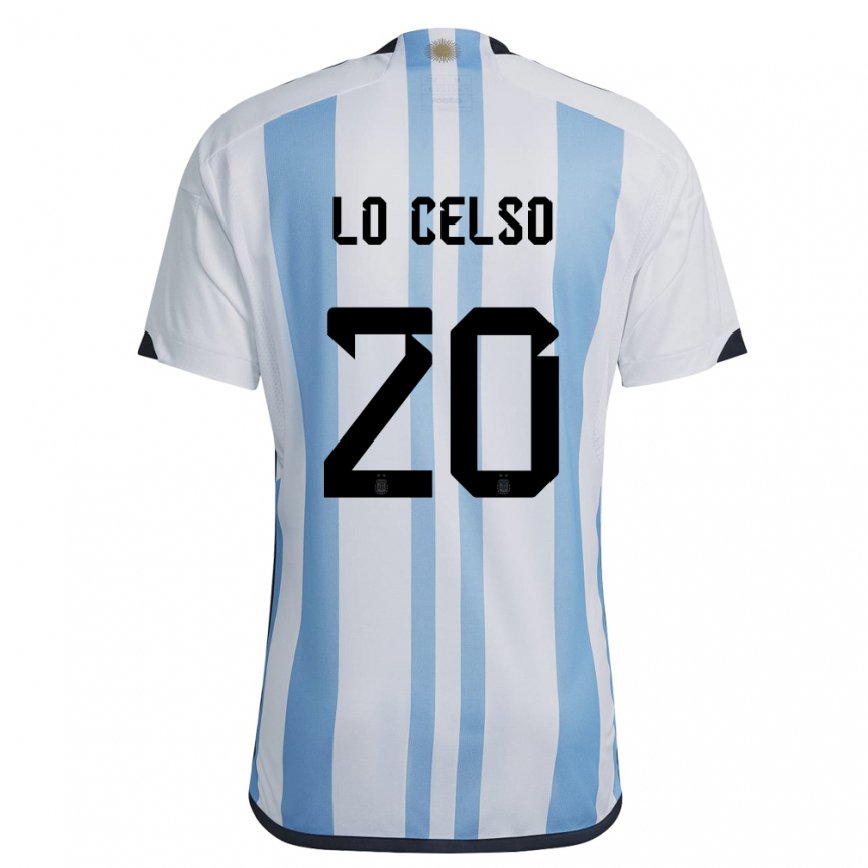 キッズアルゼンチンジオヴァニ・ロ・チェルソ#20ホワイトスカイブルーホームシャツ22-24ジャージー