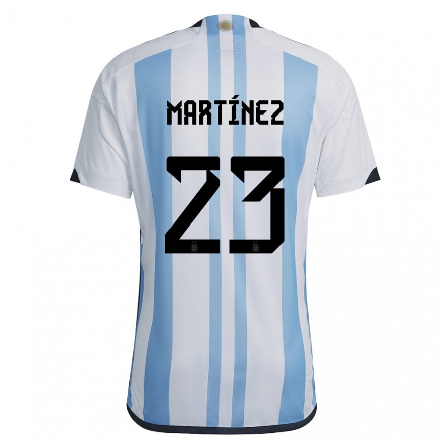 キッズアルゼンチンエミリアーノ・マルティネス#23ホワイトスカイブルーホームシャツ22-24ジャージー