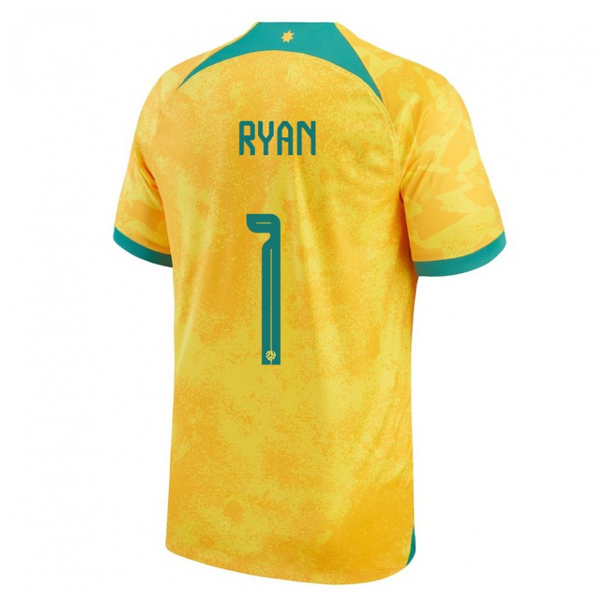 キッズオーストラリアマシュー・ライアン#1ゴールデンホームシャツ22-24ジャージー