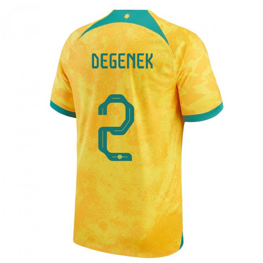 キッズオーストラリアミロシュ・デゲネク#2ゴールデンホームシャツ22-24ジャージー