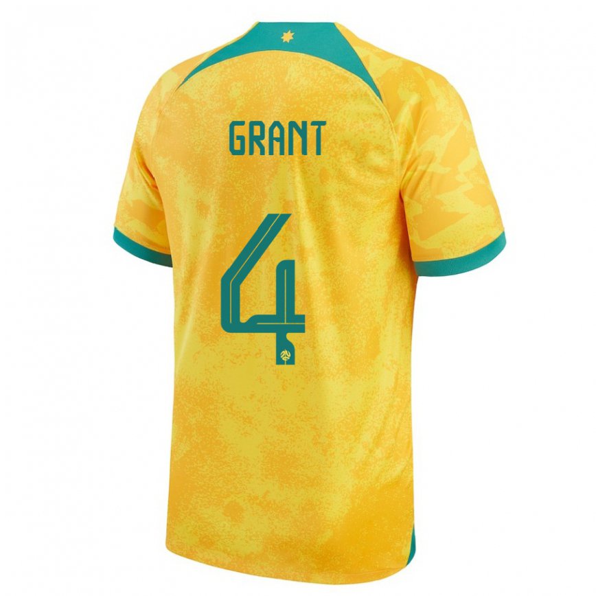 キッズオーストラリアライアン・グラント#4ゴールデンホームシャツ22-24ジャージー