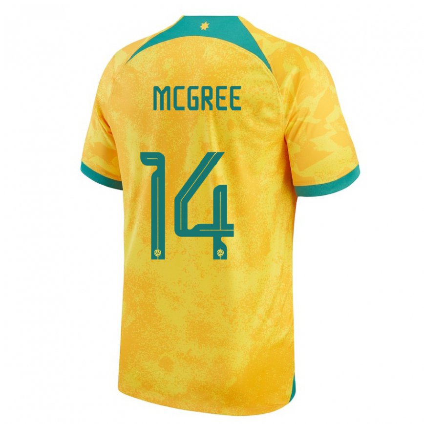 キッズオーストラリアライリー・マッグリー#14ゴールデンホームシャツ22-24ジャージー