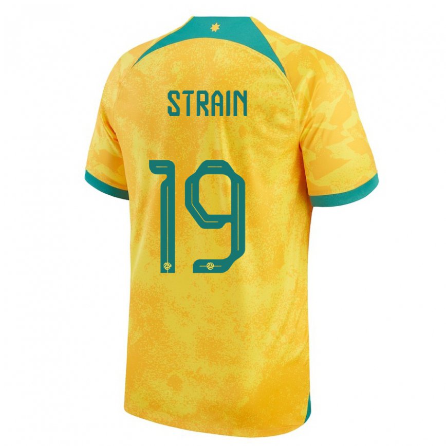 キッズオーストラリアライアン・ストレイン#19ゴールデンホームシャツ22-24ジャージー