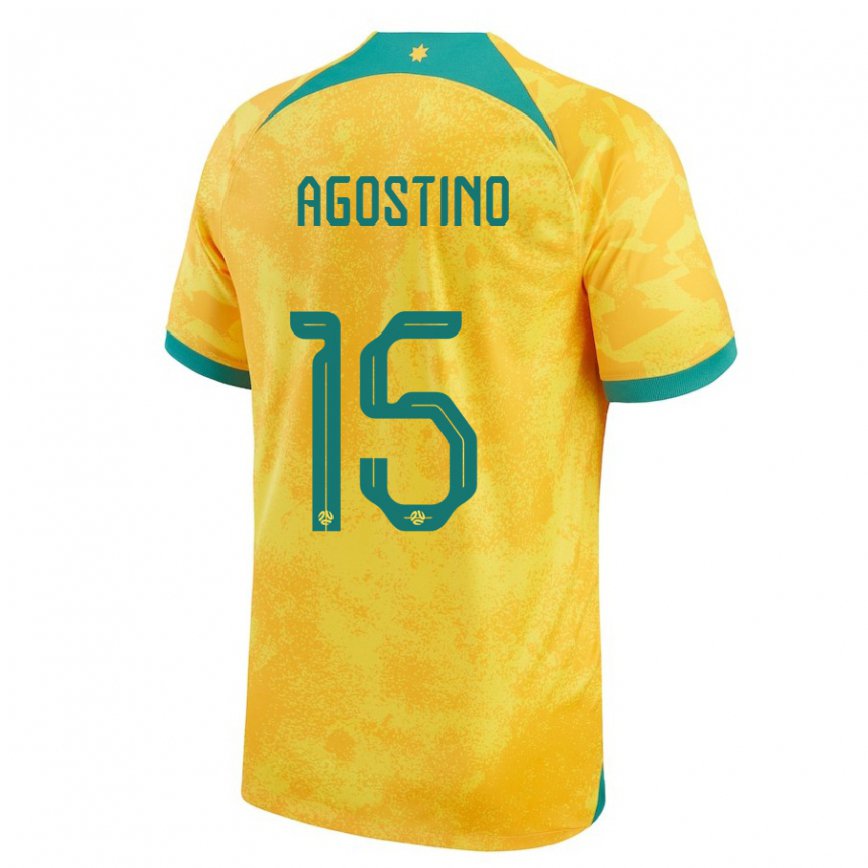 キッズオーストラリアニコラス・ダゴスティノ#15ゴールデンホームシャツ22-24ジャージー