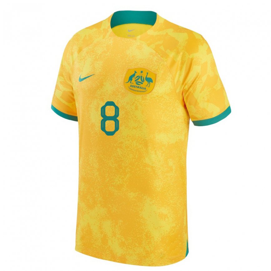 キッズオーストラリアジェームズ・ジェゴー#8ゴールデンホームシャツ22-24ジャージー