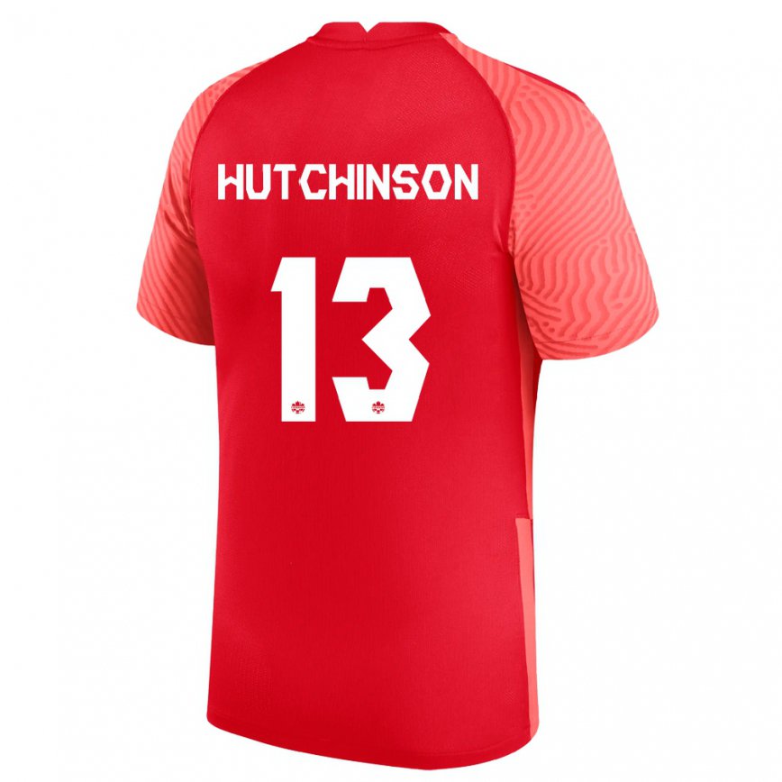 キッズカナダアティバ・ハッチンソン#13レッドホームシャツ22-24ジャージー