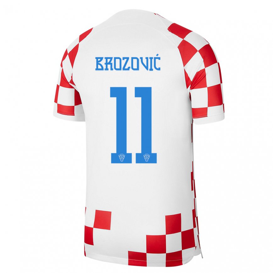 キッズクロアチアマルセロ・ブロゾヴィッチ#11レッド ホワイトホームシャツ22-24ジャージー