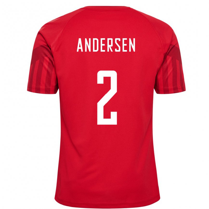 キッズデンマークヨアキム・アンデルセン#2レッドホームシャツ22-24ジャージー