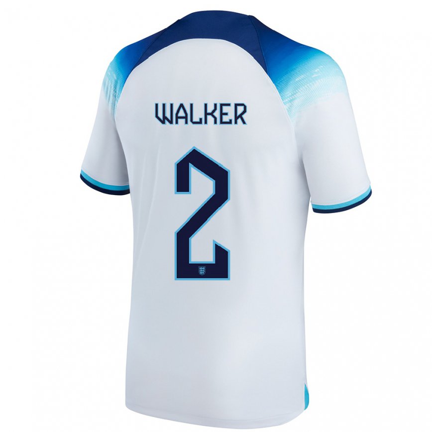 キッズイングランドカイル・ウォーカー#2ホワイト ブルーホームシャツ22-24ジャージー