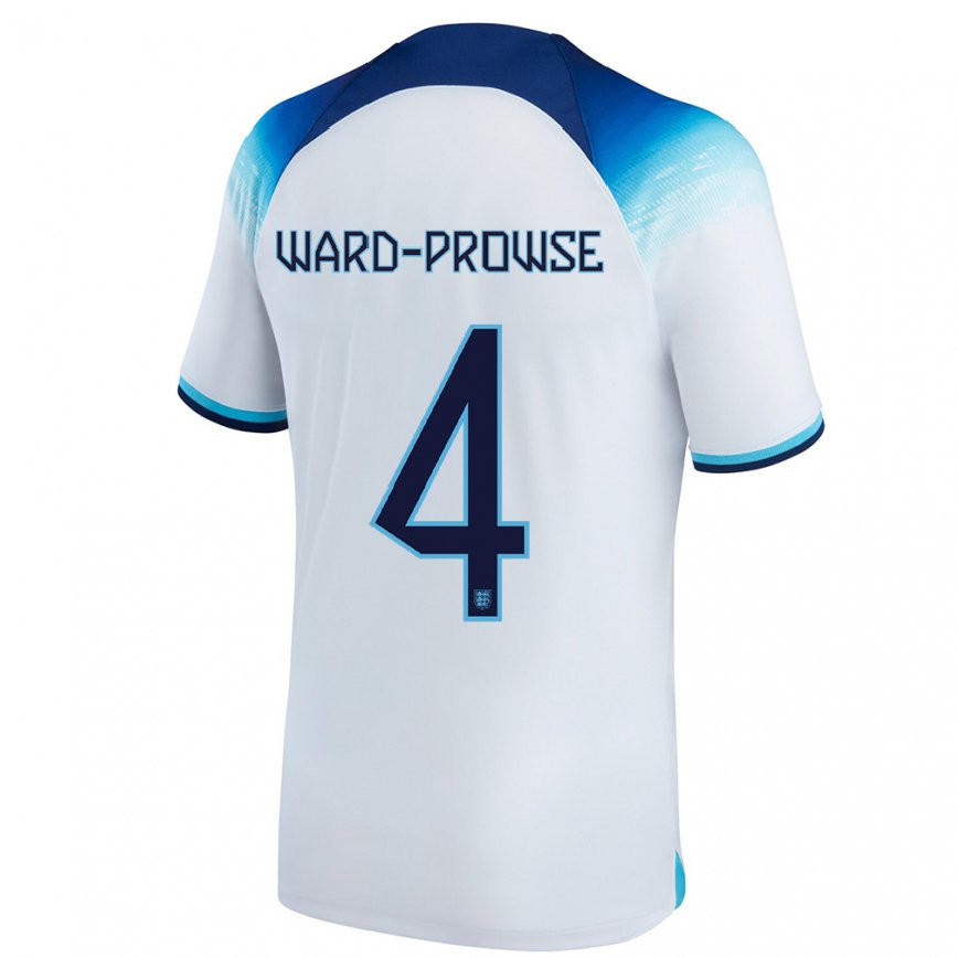 キッズイングランドジェームズ・ウォード＝プラウズ#4ホワイト ブルーホームシャツ22-24ジャージー