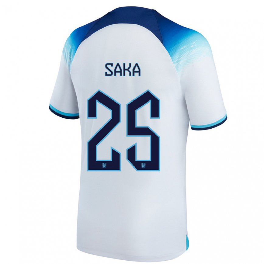 キッズイングランドブカヨ・サカ#25ホワイト ブルーホームシャツ22-24ジャージー