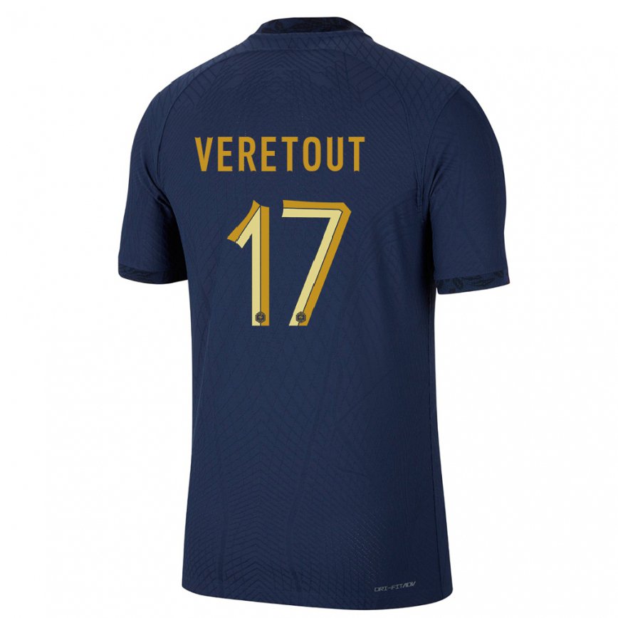 キッズフランスジョルダン・ヴェレトゥ#17ネイビーブルーホームシャツ22-24ジャージー