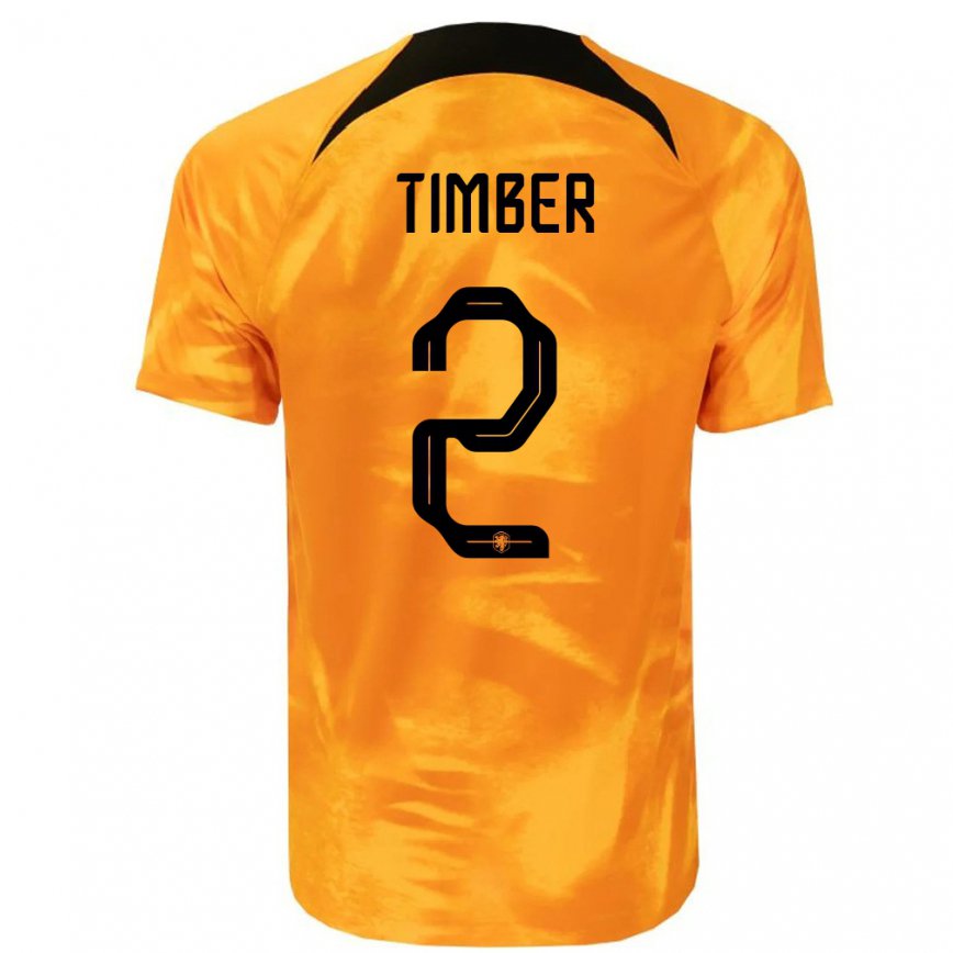 キッズオランダユリエン・ティンバー#2レーザーオレンジホームシャツ22-24ジャージー