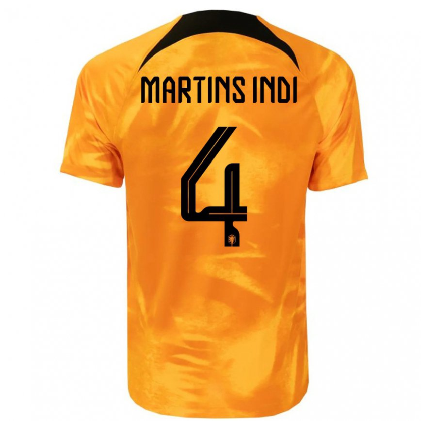 キッズオランダブルーノ・マルティンス・インディ #4レーザーオレンジホームシャツ22-24ジャージー