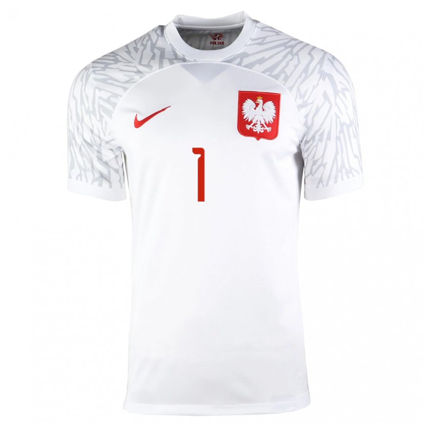 キッズポーランドラドスワフ・マイェツキ#1ホワイトホームシャツ22-24ジャージー