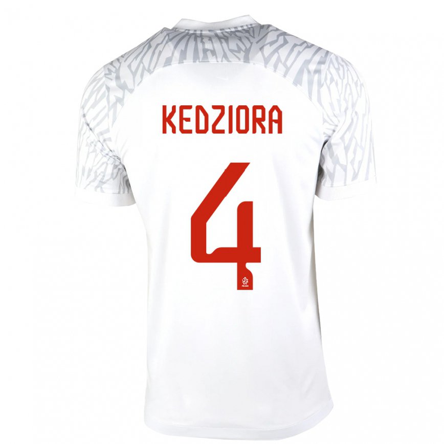 キッズポーランドトマシュ・ケジオラ#4ホワイトホームシャツ22-24ジャージー