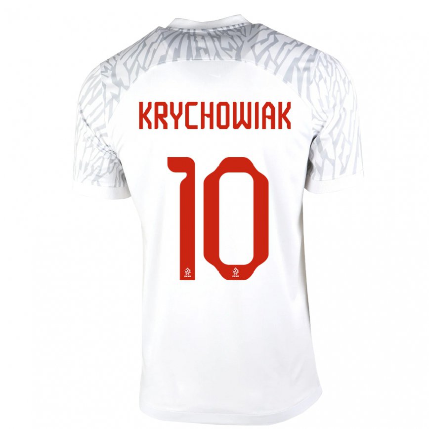 キッズポーランドグジェゴシュ・クリホビアク#10ホワイトホームシャツ22-24ジャージー