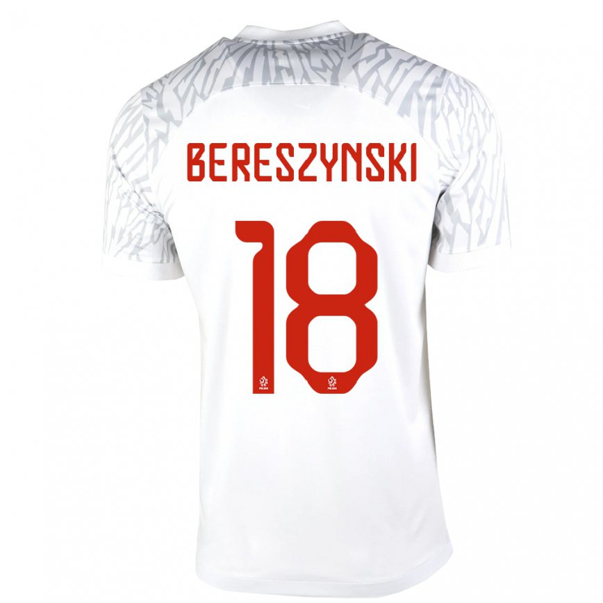 キッズポーランドバルトシュ・ベレシンスキ#18ホワイトホームシャツ22-24ジャージー