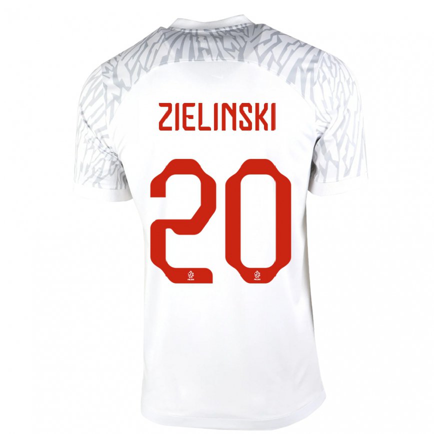 キッズポーランドピオトル・ジエリンスキ#20ホワイトホームシャツ22-24ジャージー
