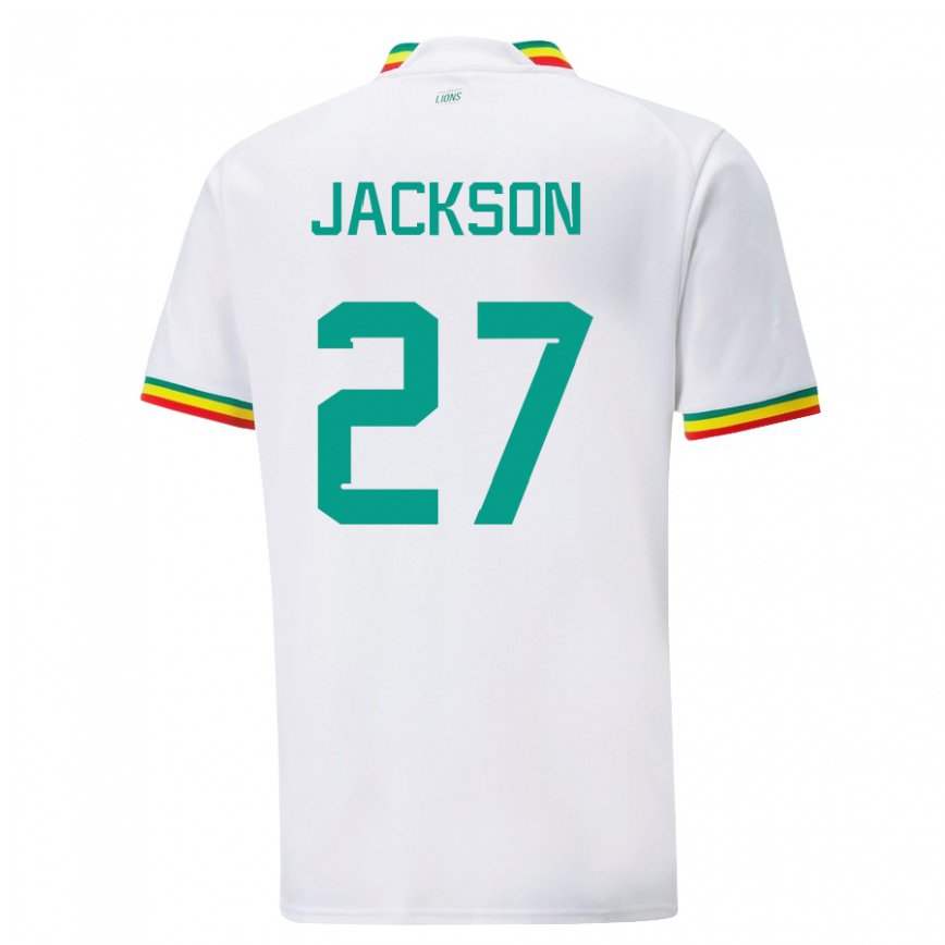 キッズセネガルニコラス・ジャクソン#27ホワイトホームシャツ22-24ジャージー