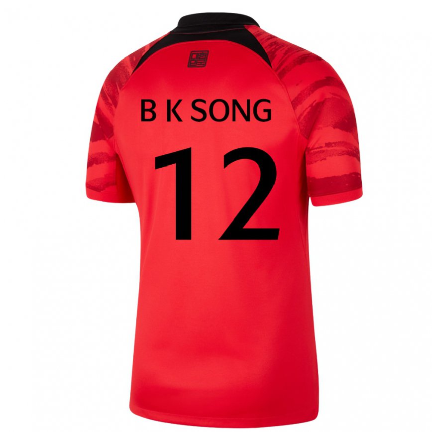 キッズ大韓民国ソン・ボムグン#12レッド ブラックホームシャツ22-24ジャージー