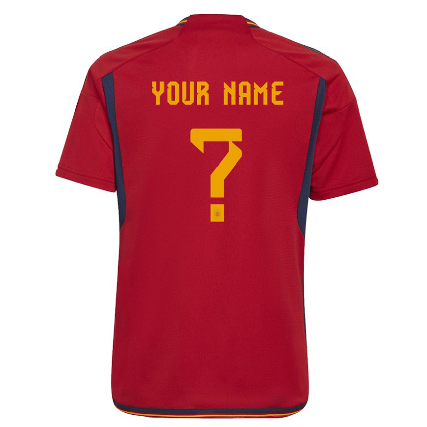 キッズスペインあなたの名前#0レッドホームシャツ22-24ジャージー