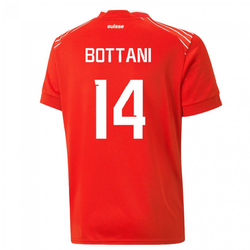 キッズスイスマッティア・ボッタニ#14レッドホームシャツ22-24ジャージー