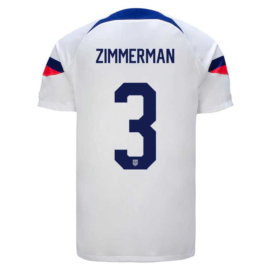 キッズアメリカ合衆国ウォーカー・ジマーマン#3ホワイトホームシャツ22-24ジャージー