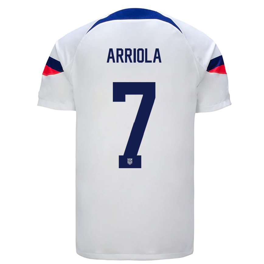 キッズアメリカ合衆国ポール・アリオラ#7ホワイトホームシャツ22-24ジャージー