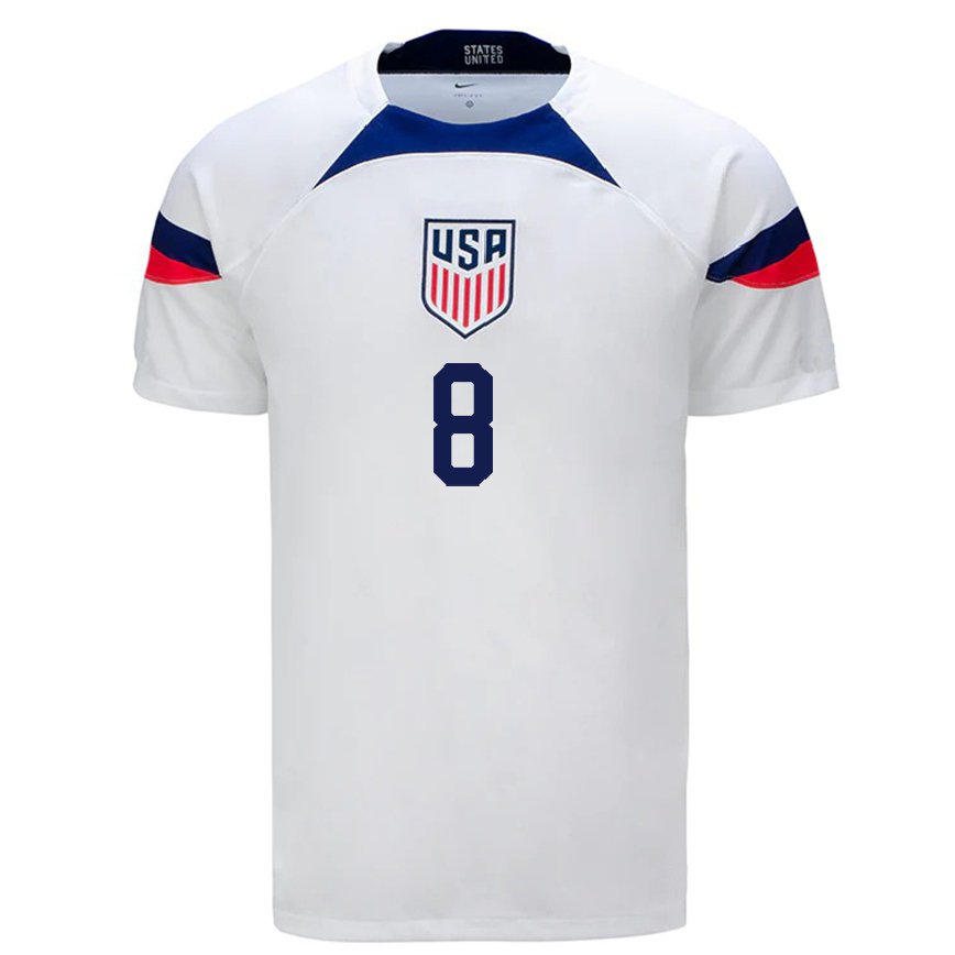 キッズアメリカ合衆国ウェストン・マケニー #8ホワイトホームシャツ22-24ジャージー