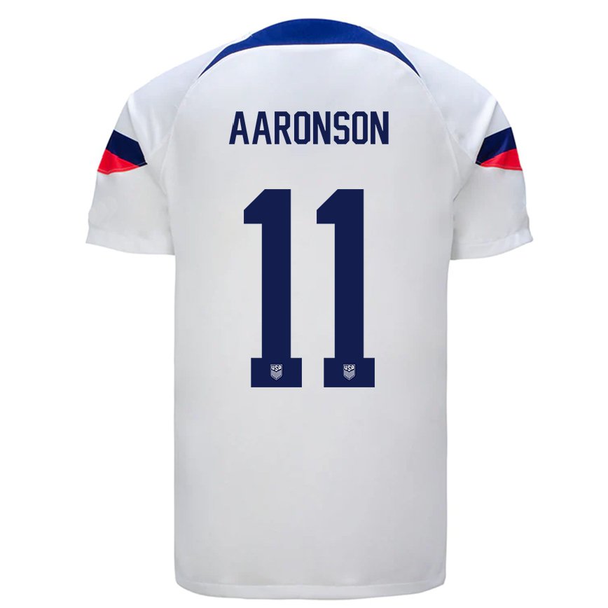 キッズアメリカ合衆国ブレンデン・アーロンソン #11ホワイトホームシャツ22-24ジャージー