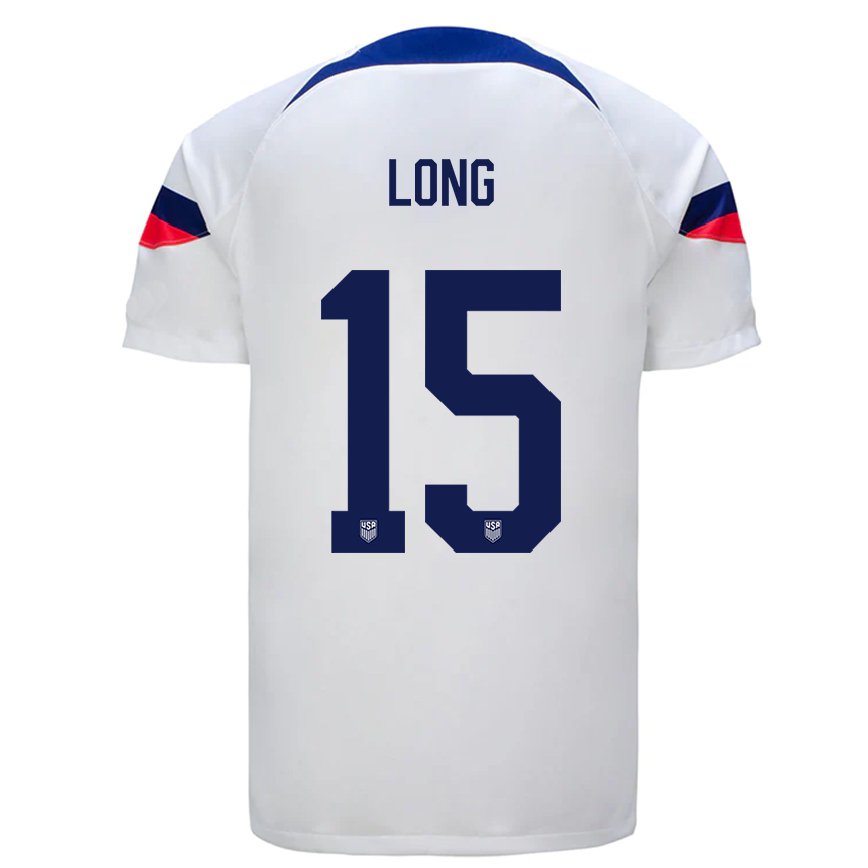キッズアメリカ合衆国アーロン・ロング#15ホワイトホームシャツ22-24ジャージー