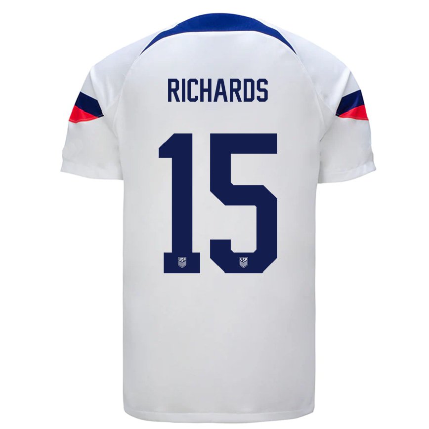 キッズアメリカ合衆国クリス・リチャーズ#15ホワイトホームシャツ22-24ジャージー