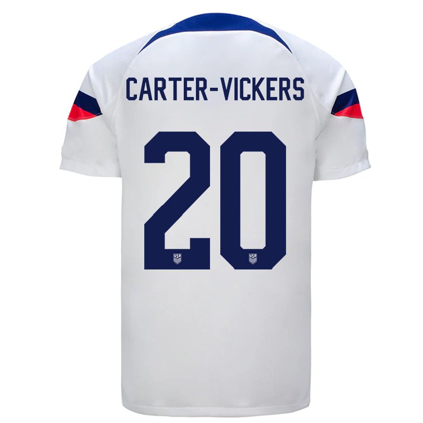 キッズアメリカ合衆国キャメロン・カーター＝ヴィッカース#20ホワイトホームシャツ22-24ジャージー