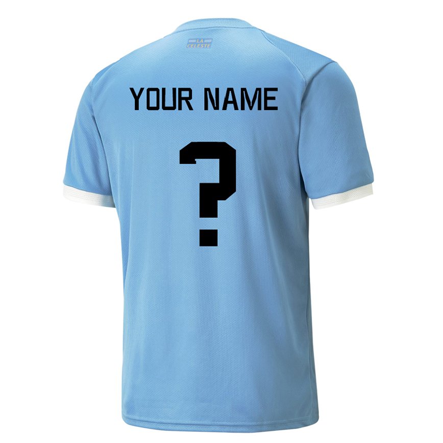 キッズウルグアイあなたの名前#0ブルーホームシャツ22-24ジャージー