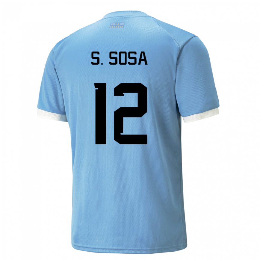 キッズウルグアイセバスティアン・ソサ#12ブルーホームシャツ22-24ジャージー