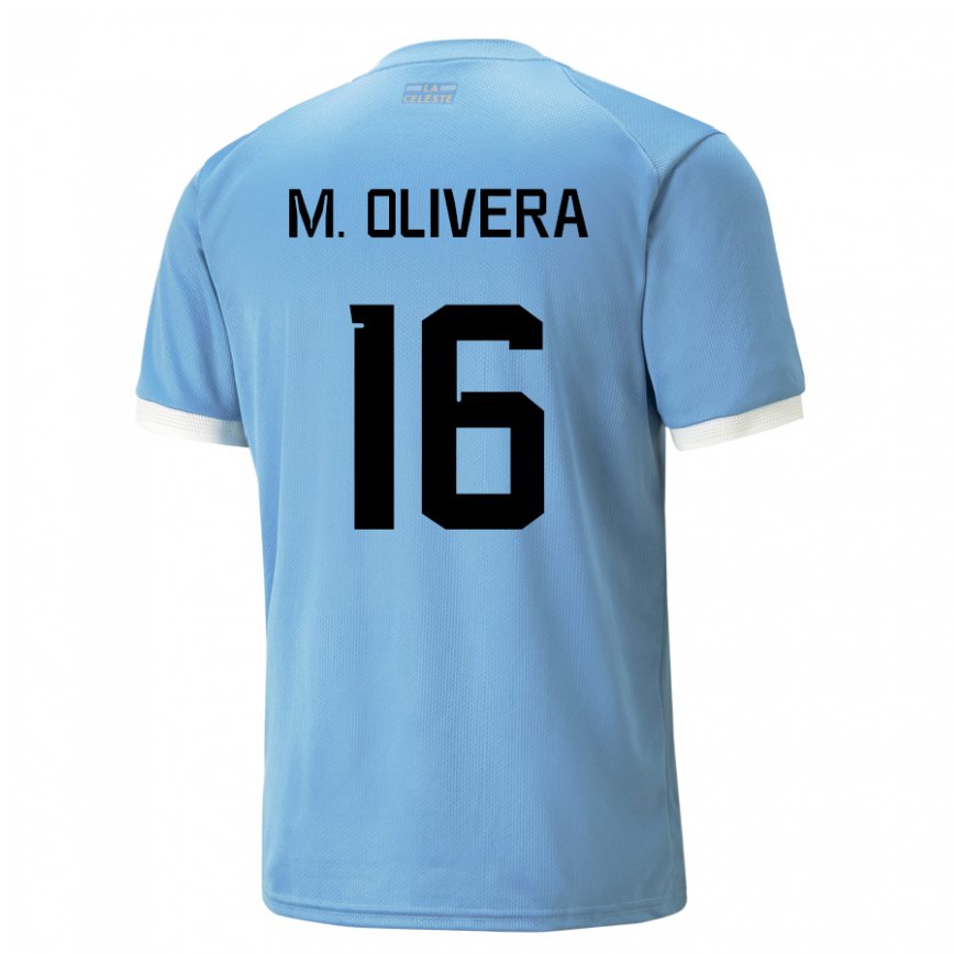 キッズウルグアイマティアス・オリベラ#16ブルーホームシャツ22-24ジャージー