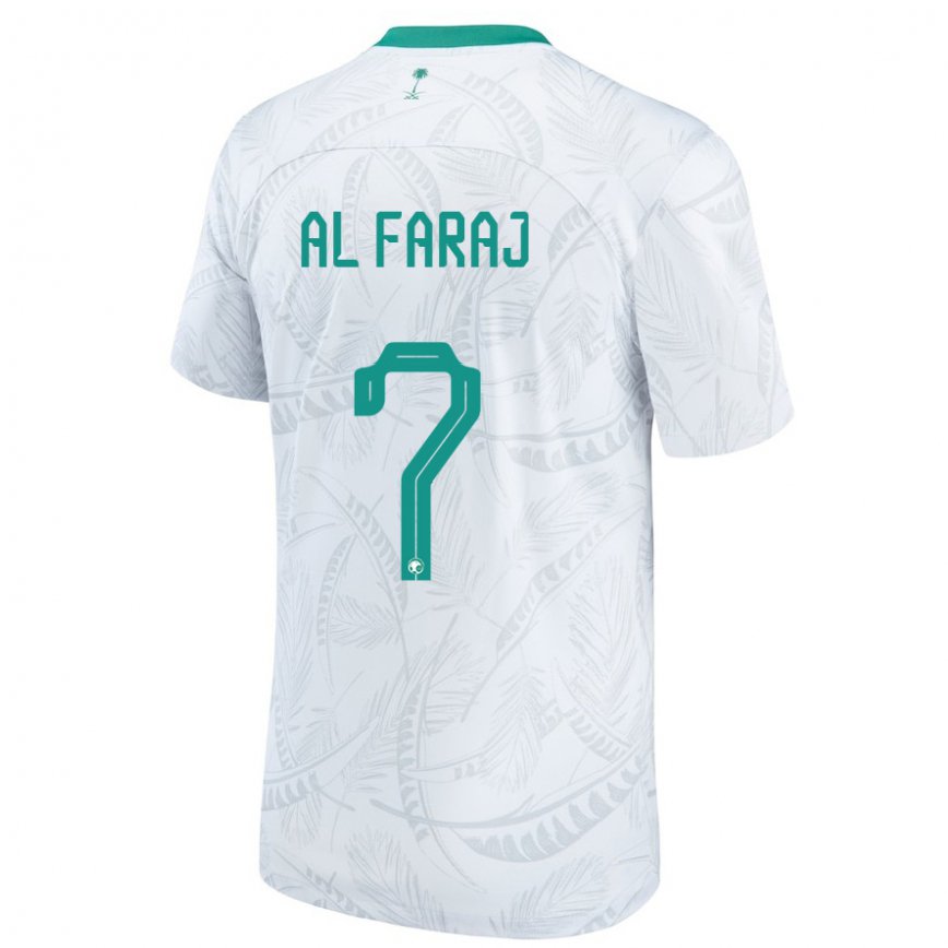 キッズサウジアラビアサルマーン・アル＝ファラジュ#7ホワイトホームシャツ22-24ジャージー
