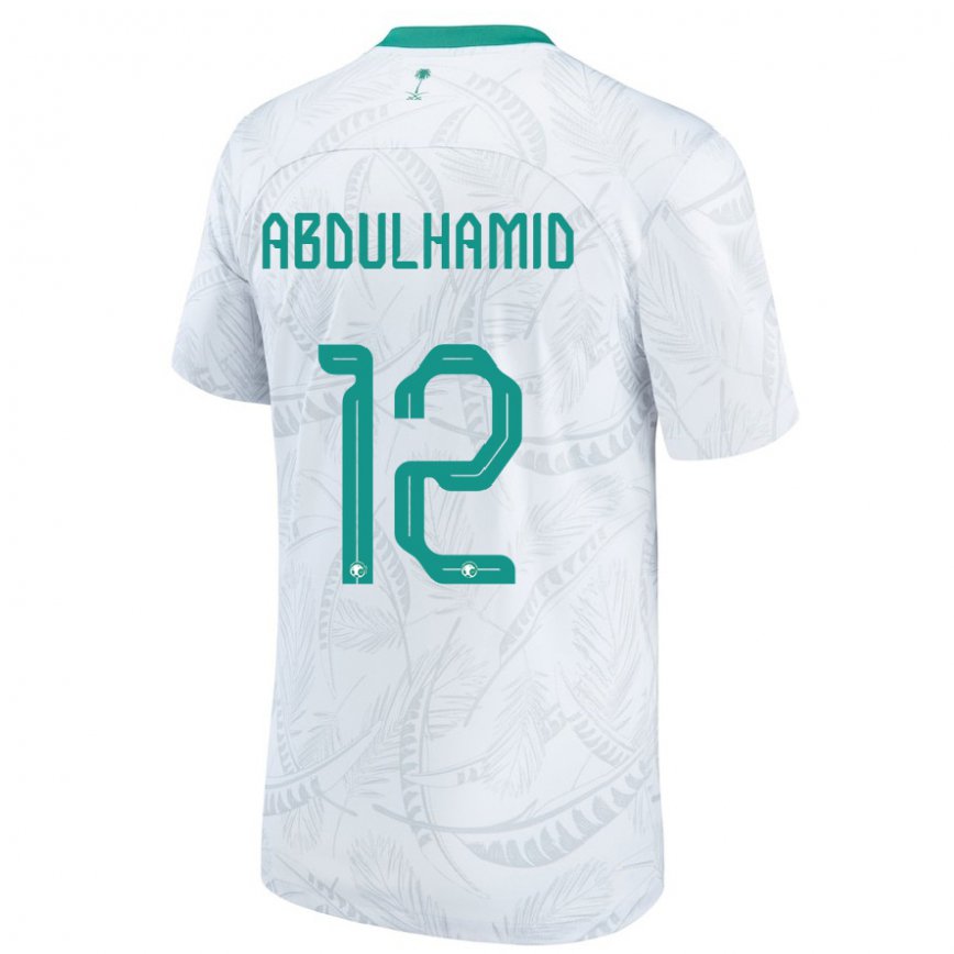 キッズサウジアラビアサウド・アブドゥルハミド#12ホワイトホームシャツ22-24ジャージー