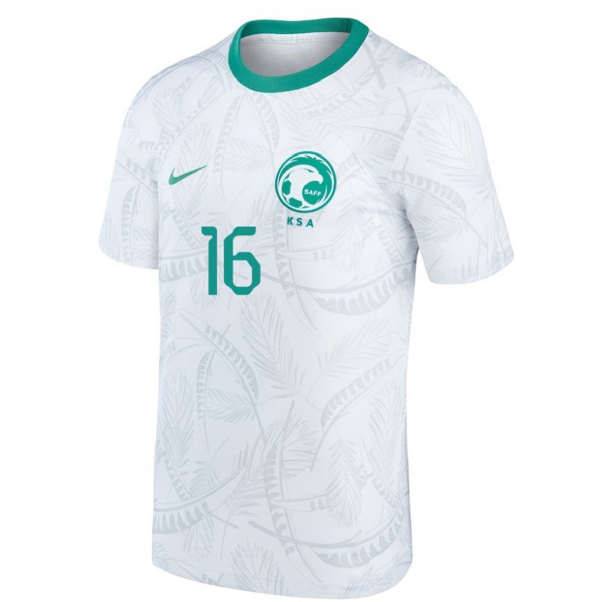 キッズサウジアラビアサーミ・アルナージー#16ホワイトホームシャツ22-24ジャージー