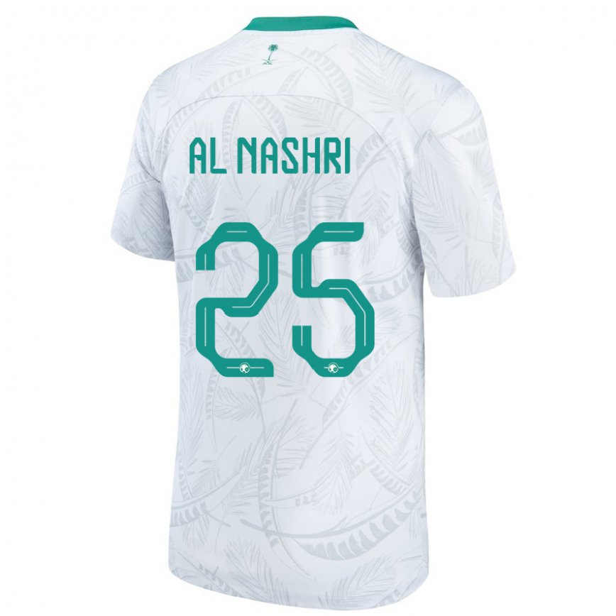 キッズサウジアラビアアワド・アル・ナシュリ#25ホワイトホームシャツ22-24ジャージー