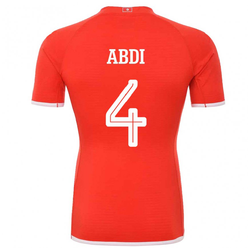 キッズチュニジアアリ・アブディ#4レッドホームシャツ22-24ジャージー