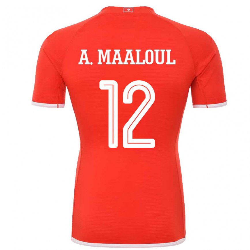 キッズチュニジアアリ・マールル#12レッドホームシャツ22-24ジャージー