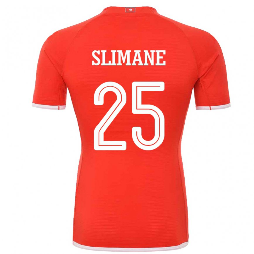 キッズチュニジアアニス・ベン・スリマン #25レッドホームシャツ22-24ジャージー