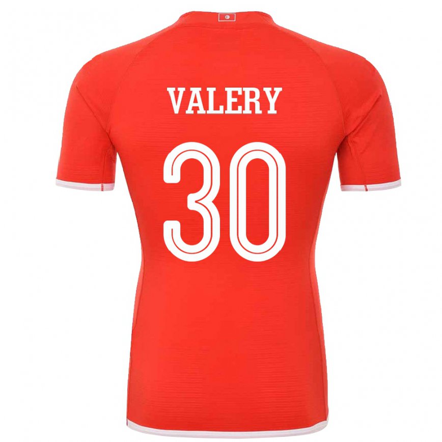 キッズチュニジアヤン・ヴァレリー#30レッドホームシャツ22-24ジャージー