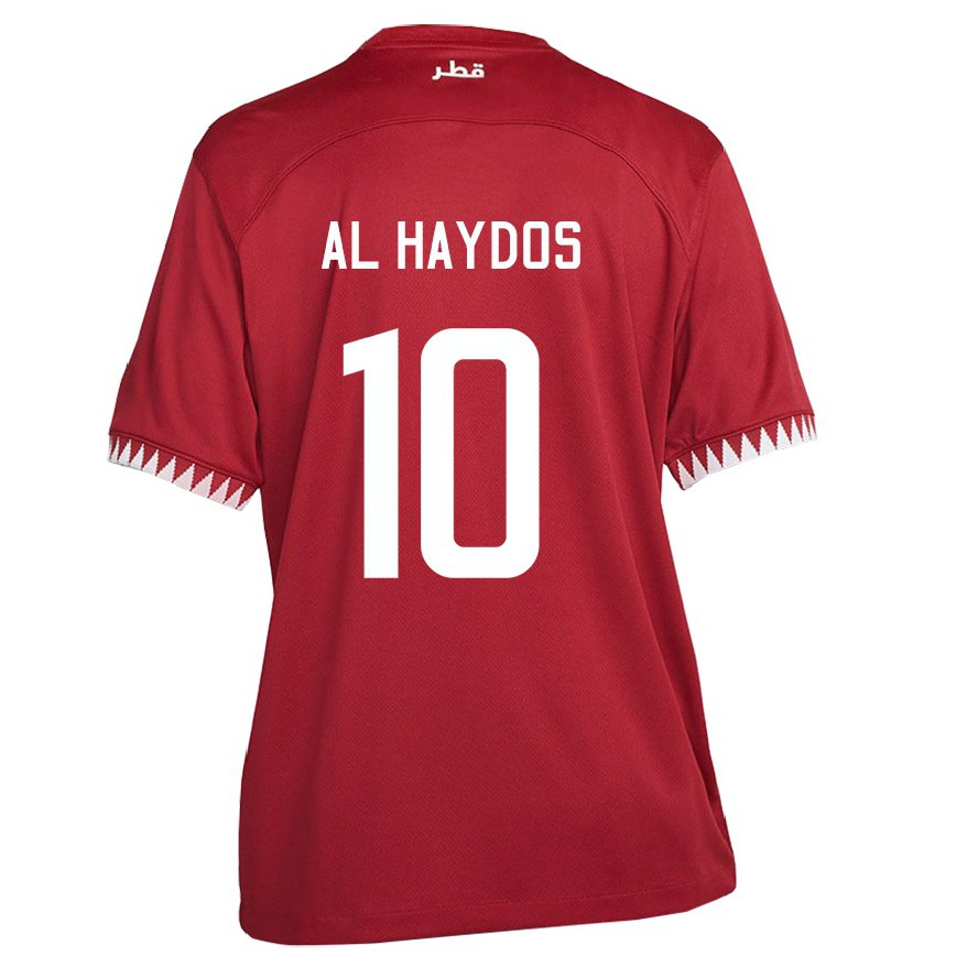 キッズカタールハサン・アル＝ハイドゥース#10あずき色ホームシャツ22-24ジャージー