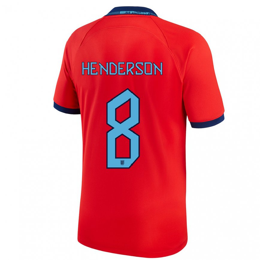 キッズイングランドジョーダン・ヘンダーソン#8レッドアウェイシャツ22-24ジャージー