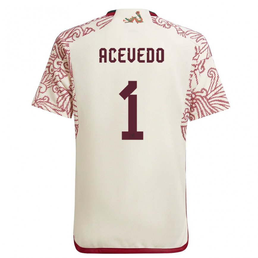 キッズメキシコカルロス・アセベド#1ワンダーホワイトレッドアウェイシャツ22-24ジャージー